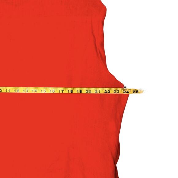 Jones NY Sz 1X Linen Shirt Top Red Asymmetric Button Front Lightweight - Picture 11 of 13